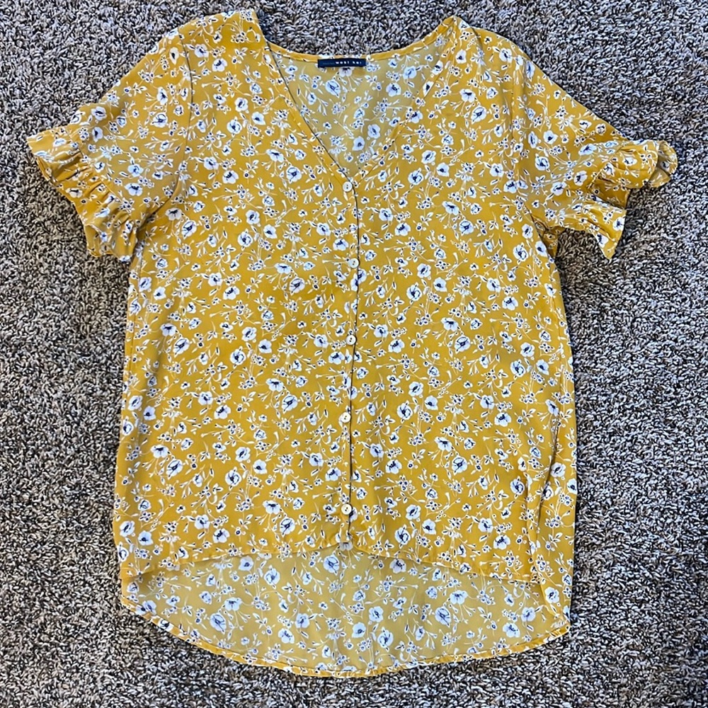 Hi-Low Ruffle Sleeve Blouse!